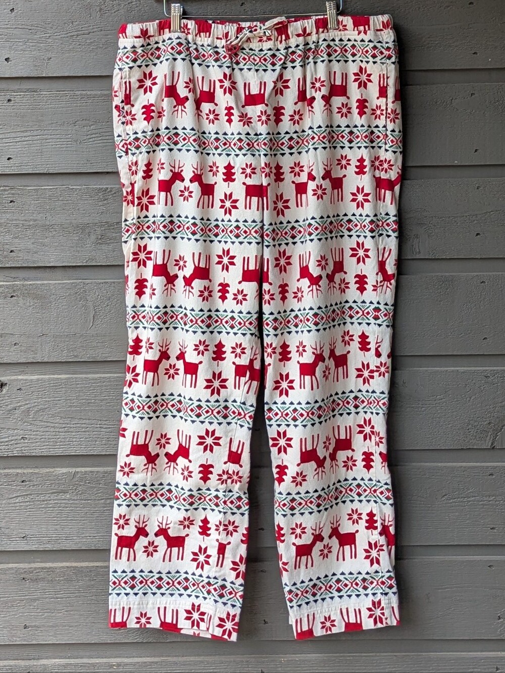 Hanna Andersson Dear Deer 100% Cotton Flannel Pajama Pants Size XL Reindeer